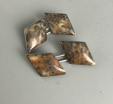 Victorian Silver & Granite Scottish Cufflinks C1880 A70017