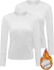 Ladies 2 Pack Thermal Vest Tops Long Sleeve Winter Warm