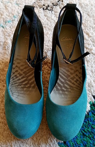 Clarks turquoise blue suede - clarks,
