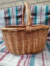 Vintage Hand Woven Wicker Basket Height 40cm x 40cm x 33cm