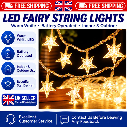 Led star fairy lights - led,