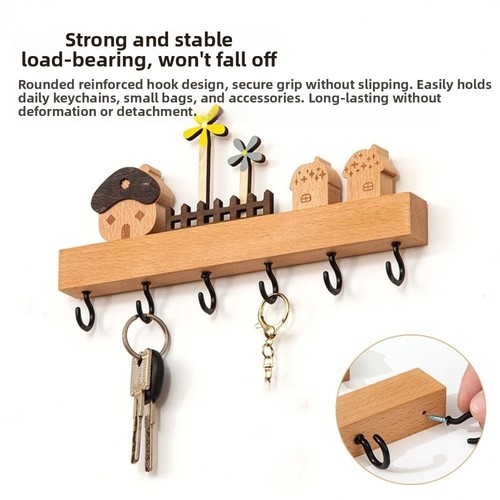 Vintage hanging wooden key - vintage,