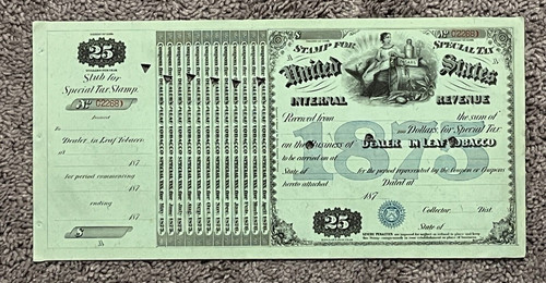 Special tax revenue stamp - special,