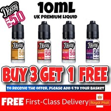 Doozy Vape 10ml E Liquid Vape Juice Flavour 50 50 nicotine 3mg 6mg 12mg 18mg