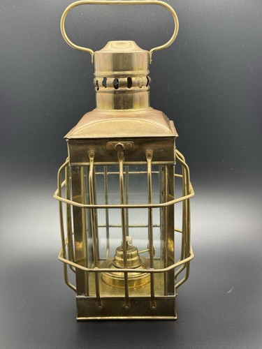 Vintage brass nautical lantern - nautical,