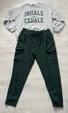 Bottle Green Jogging Bottoms With Side Pockets Size L