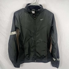 Nike Windbreaker Women's XSmall Black Vapor Running Jacket Full Zip Stretch Euc