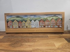 Bryggen Bergen Houses Hand Painted 3D Wall Art 46cm