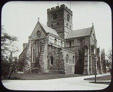 Glass Magic Lantern Slide VIEW OF CARLISLE CATHEDRAL C1890 VICTORIAN PHOTO