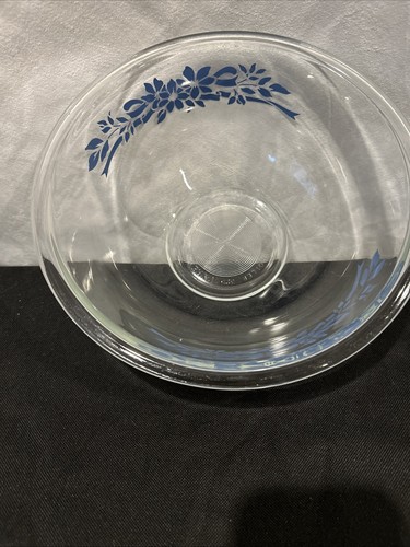 Vintage clear blue pyrex bowl - pyrex,