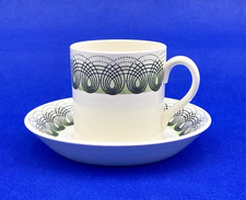 WEDGWOOD  ERIC RAVILIOUS PERSEPHONE COFFEE CUP & SAUCER - GREEN - 1954