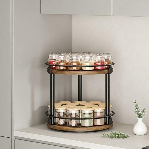 Tier wood rotating spice - 2,