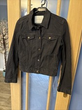 Luxury Designer Pierre Balmain Women's Black Denim Jacket Size Medium