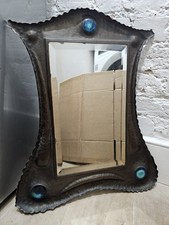  Antique Hammered Arts and Crafts Copper Wall Mirror Ruskin Liberty & Co
