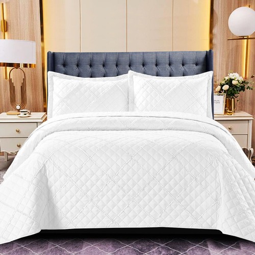 Piece quilted bedspread bed - 3,