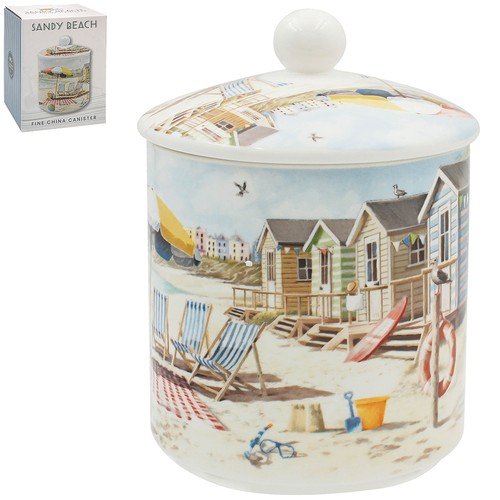 Ceramic canister sandy beach - ceramic,