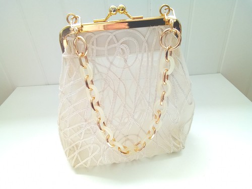 Vintage cream organza - vintage,