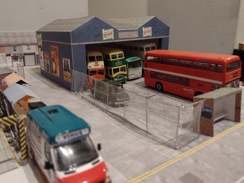 Scale bus garage blue - garage,