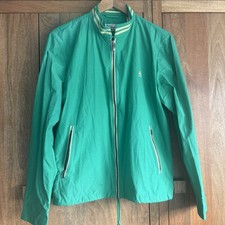 Penguin Harrington Jacket Size Medium Green Full Zip Nylon Showerproof Brit Pop