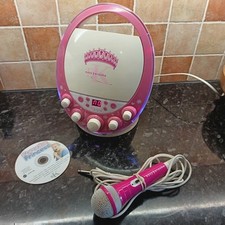 Easy Karaoke CD Player Machine Kids Pink Girls & Microphone 