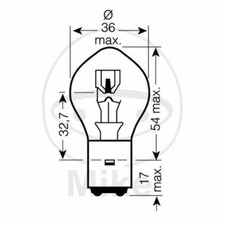 Bulb 12V35/35W JMP BA20D 705.04.81 Yamaha 125 YBR 4T RE31/54 2005-2011