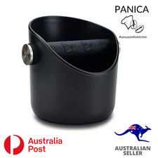 KNOCK BOX BLACK COFFEE BARISTA BIN ROUND SHAPE ESPRESSO GRIND WASTE TAMPER BIN