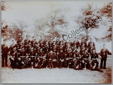 Military Photograph British Sergeants In Side Caps Near Tents At Camp
