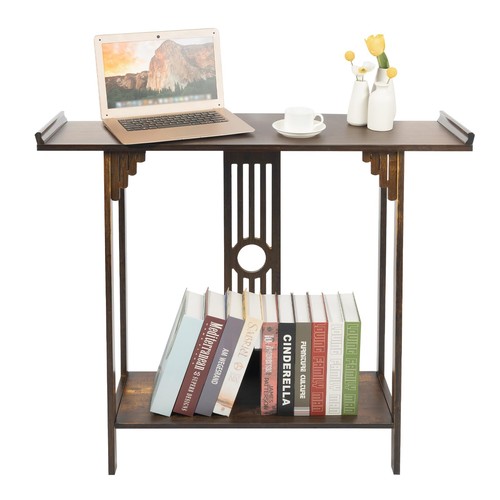 Tier walnut bamboo console - bamboo,