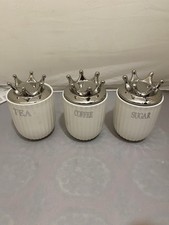 Tea Coffee Sugar Jar White