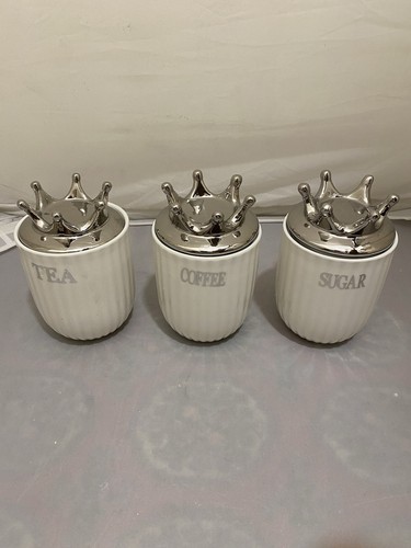 Tea coffee sugar jar white - tea,