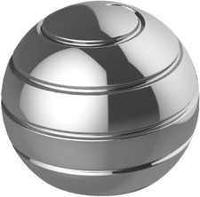 Desktop Rotating Gyro Toy – Silver Metal Handheld Gyroscope Stress‐Relief Fidget