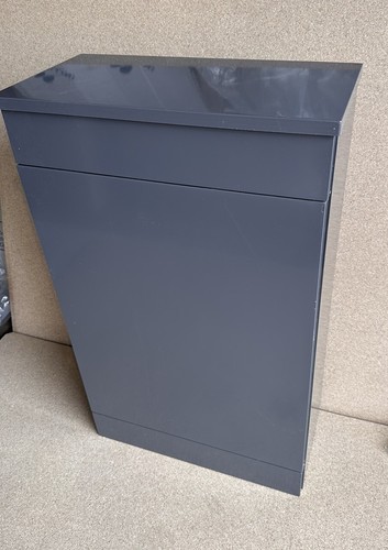 Gloss dark grey bathroom - bathroom, wc