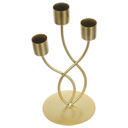 Golden candle holder - candle,
