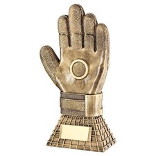 Football Goalkeeper Glove On Net Base Trophies Award 10in FREE Engraving
