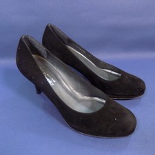 Stuart Weitzman for Russell & Bromley Suede Black Leather Heel Shoes Size UK 6