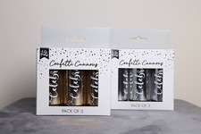 Gold/silver Confetti Cannon Pack Of 3 Wedding Celebration Birthday Newyear Party