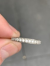 9ct White Gold Diamond 38 Point Half Eternity Ring, 9k 375