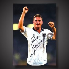 Paul Gascoigne Hand Signed England Football Photograph £29.99 With COA 12X16