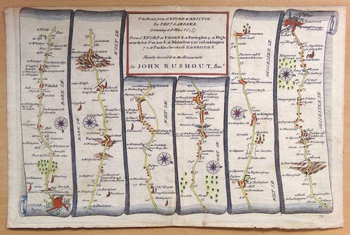 Antique road map oxford - antique,