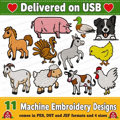 Farm animals embroidery - farm,