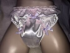 Bikini Sissy Panties White Satin  For men Waist 44” Custom-made Available