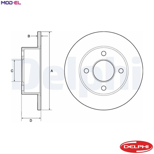 Brake disc bg2343 for audi - 2x,