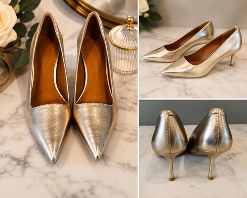 Leather upper champagne - leather,