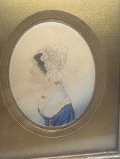 Antique Miniature Portrait of