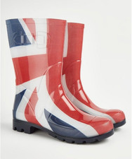BNWT SIZE 3 GEORGE UNION JACK UK FLAG WELLINGTON BOOTS WELLIES s small brand new