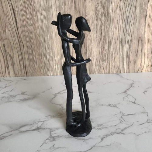 Metal hugging couple sculpture - metal,