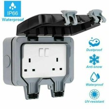 Waterproof Outdoor 13A 2Gang