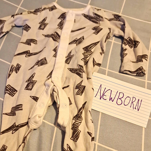 Newborn babygrow white black - white,