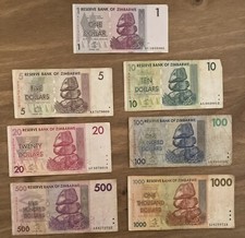 Zimbabwe banknote set 7pcs - zimbabwe, set.