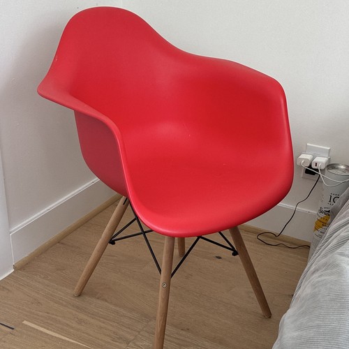 Red modern accent chair - accent, w/